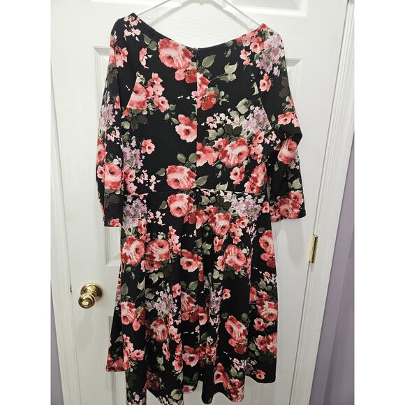 Fervour Modcloth Floral Skater Dress Size 2x 2 18 20 Fit Flare - Picture 5 of 7
